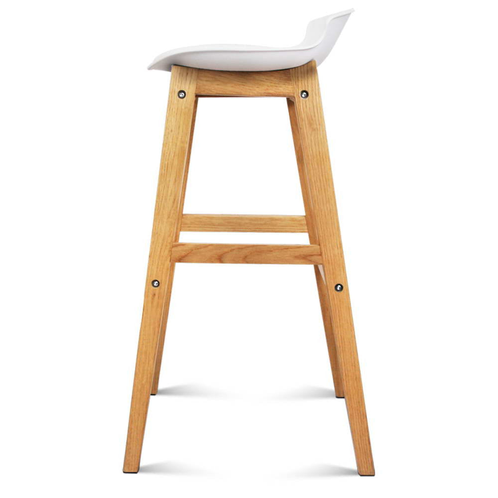 Set of 2 High Seat Back Barstools White