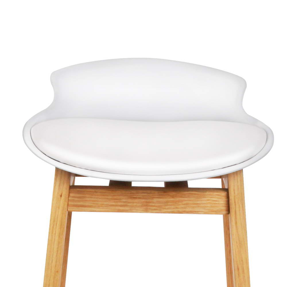 Set of 2 High Seat Back Barstools White