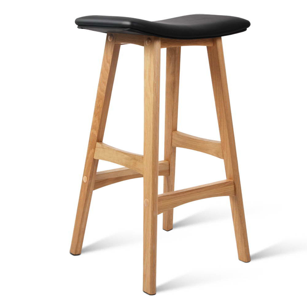 Set of 2 High Seat Barstools Black