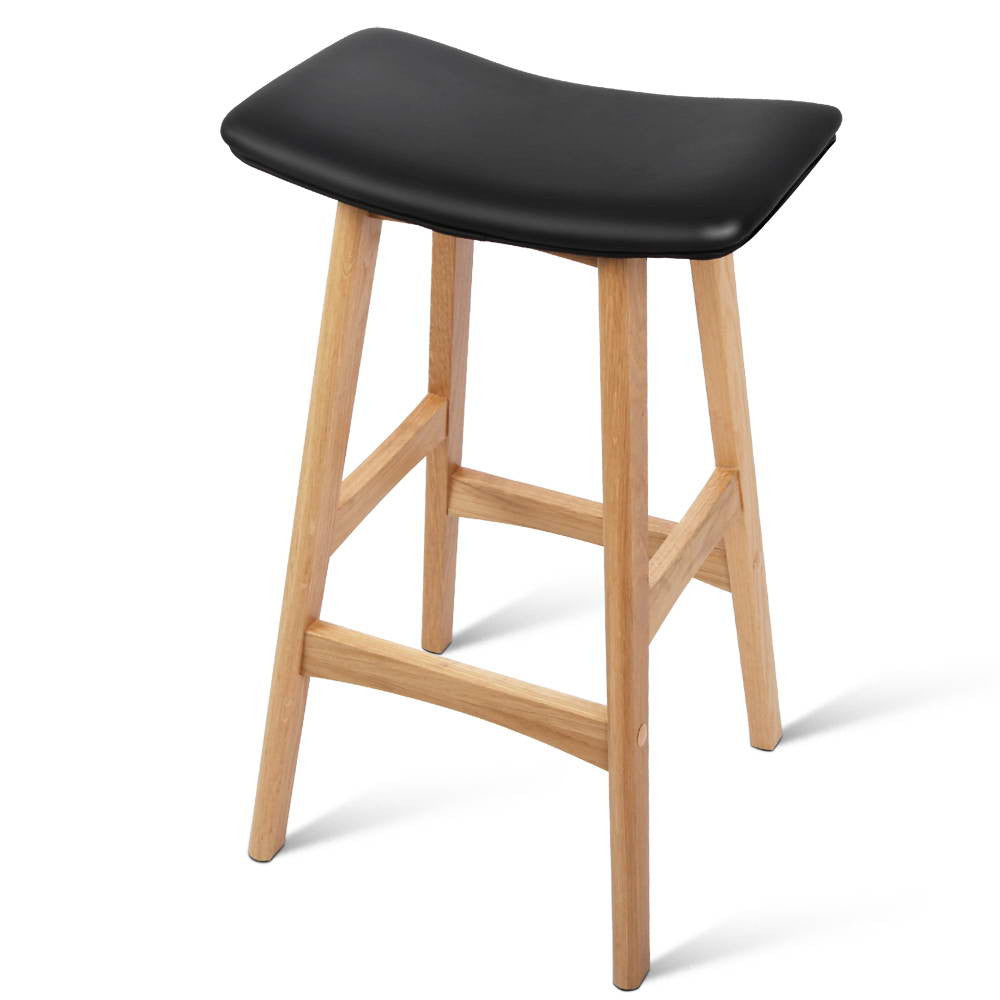 Set of 2 High Seat Barstools Black