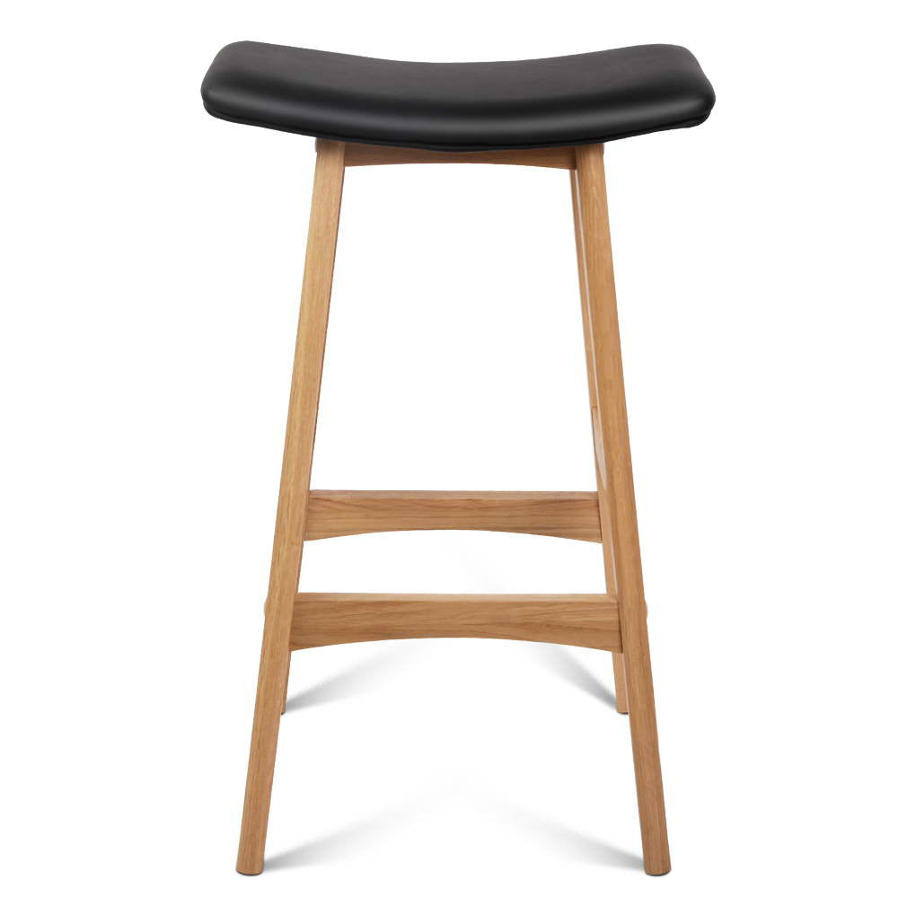 Set of 2 High Seat Barstools Black