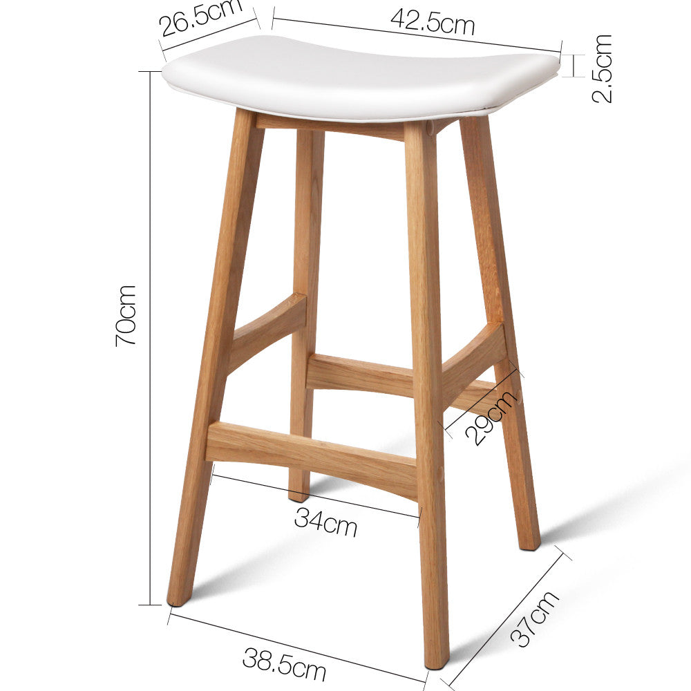 Set of 2 High Seat Barstools White