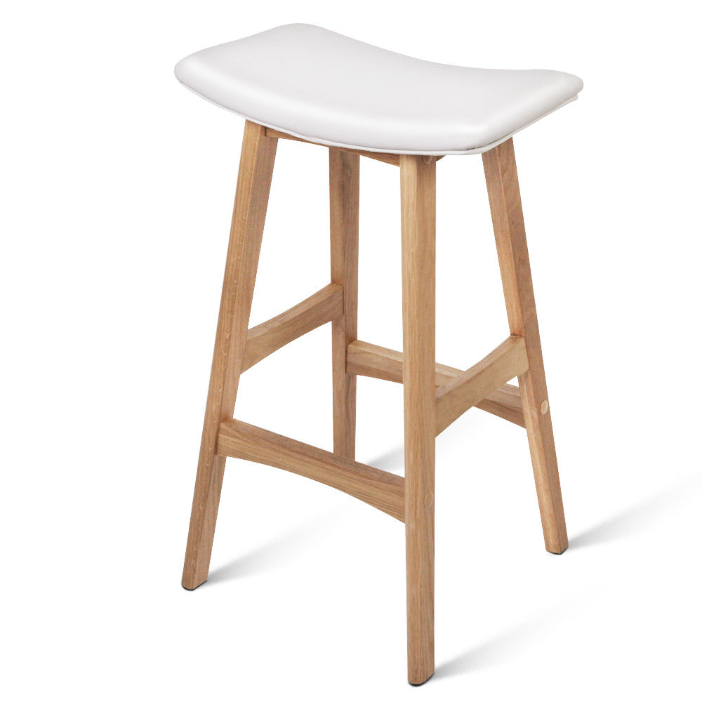 Set of 2 High Seat Barstools White