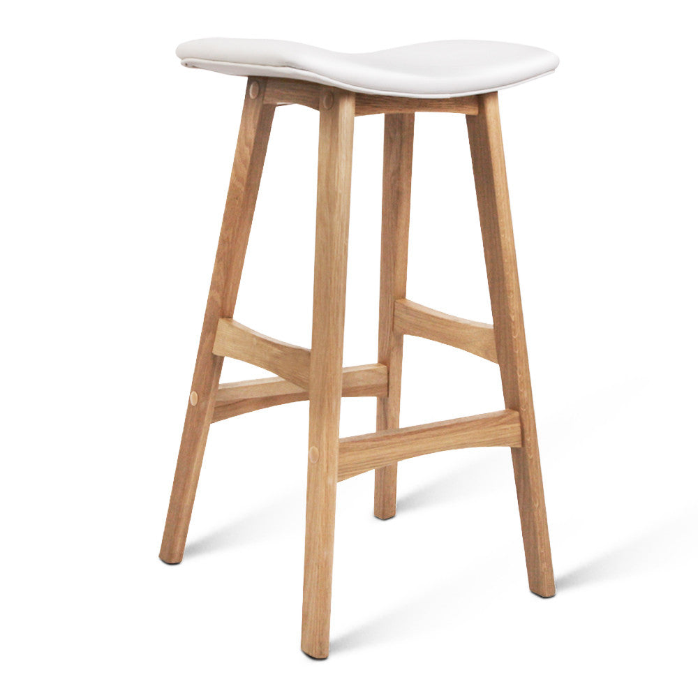 Set of 2 High Seat Barstools White