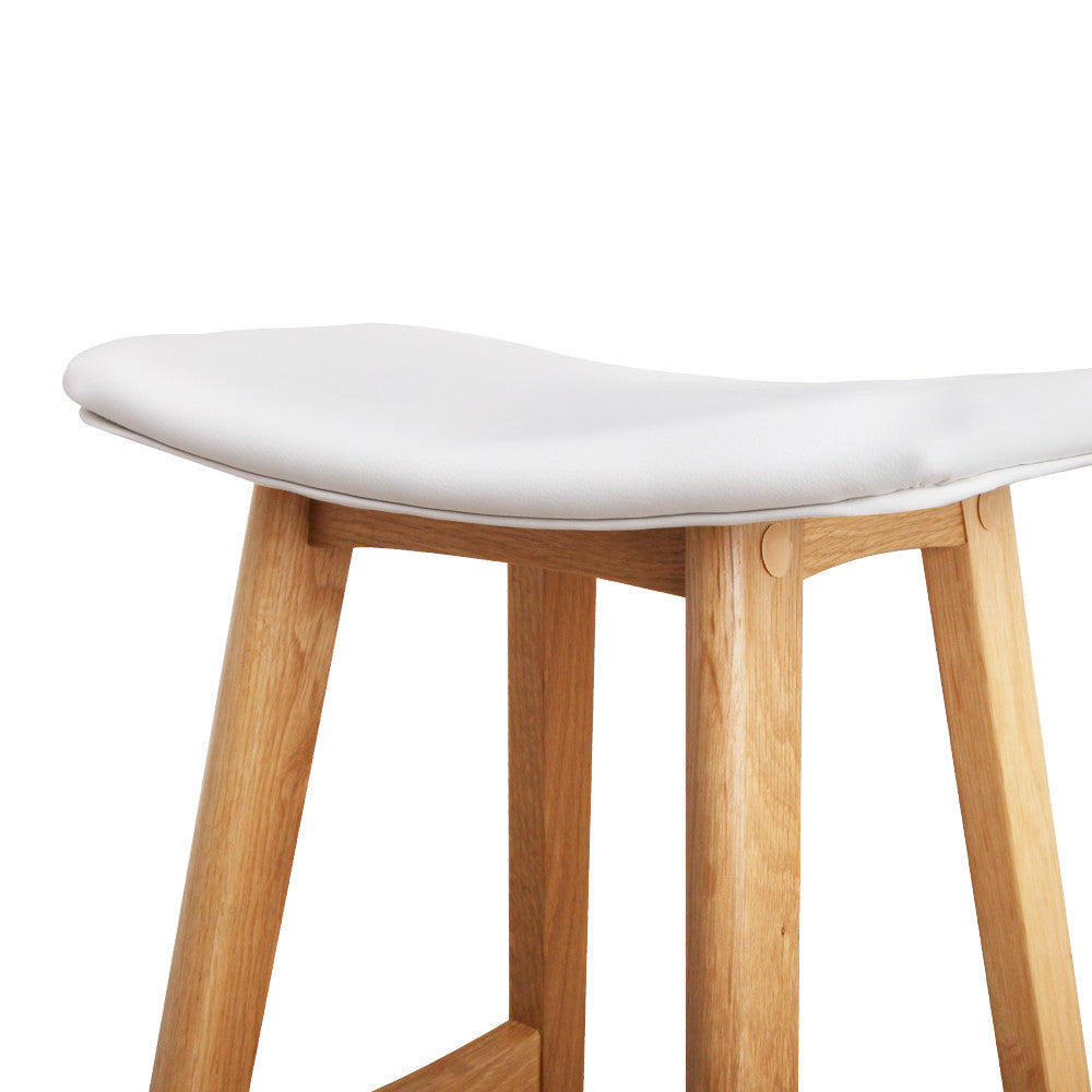 Set of 2 High Seat Barstools White