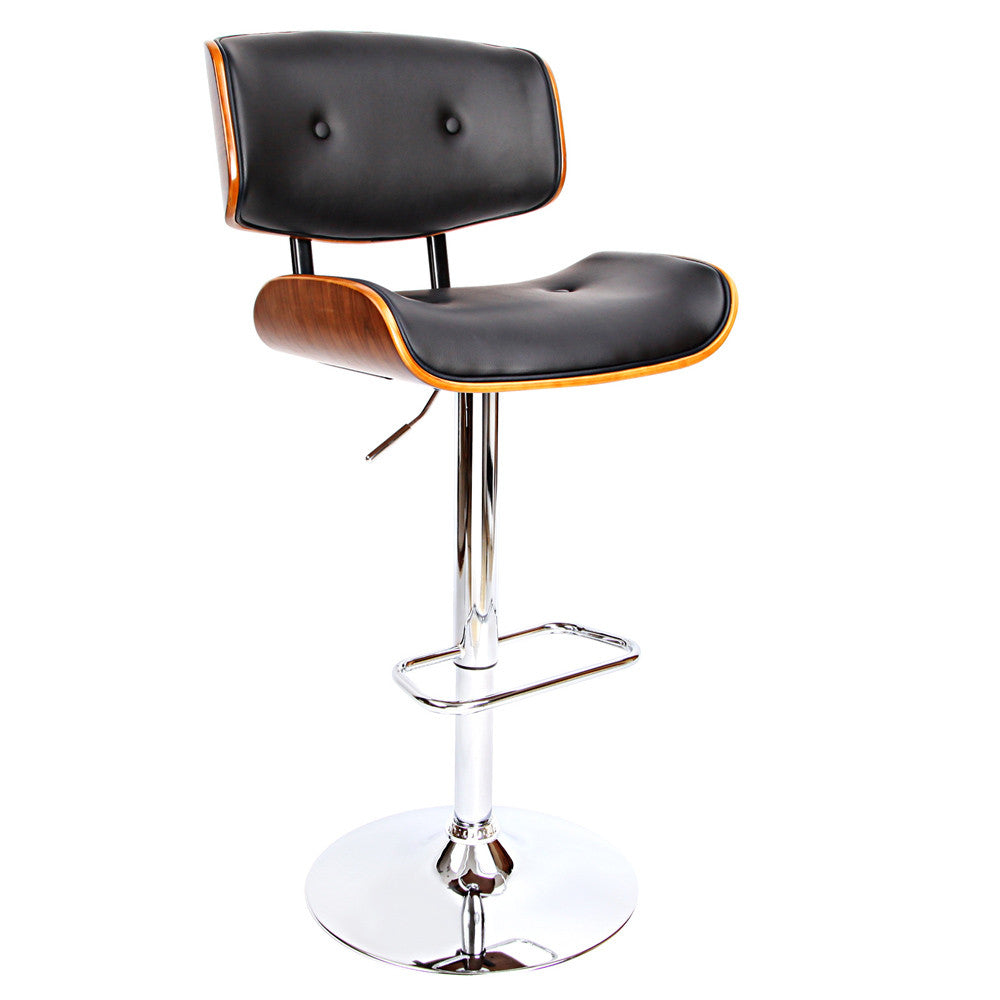 Sleek Wooden Barstool