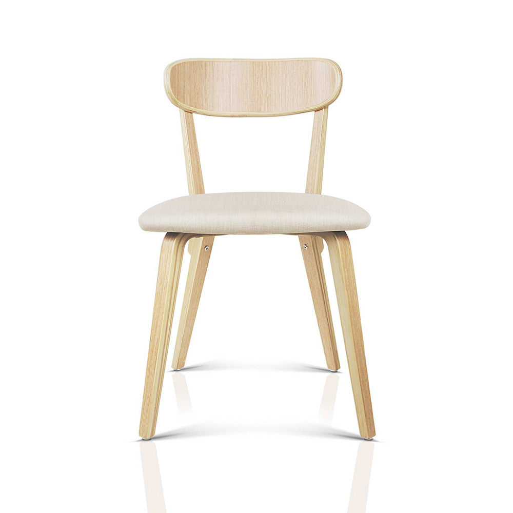 Set of 2 Modern Dining Chairs - Beige