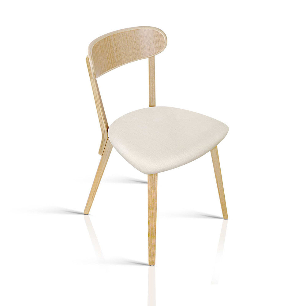 Set of 2 Modern Dining Chairs - Beige