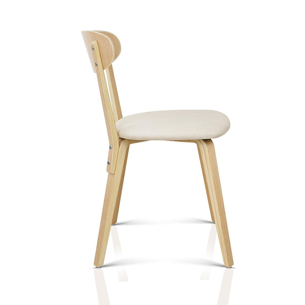 Set of 2 Modern Dining Chairs - Beige