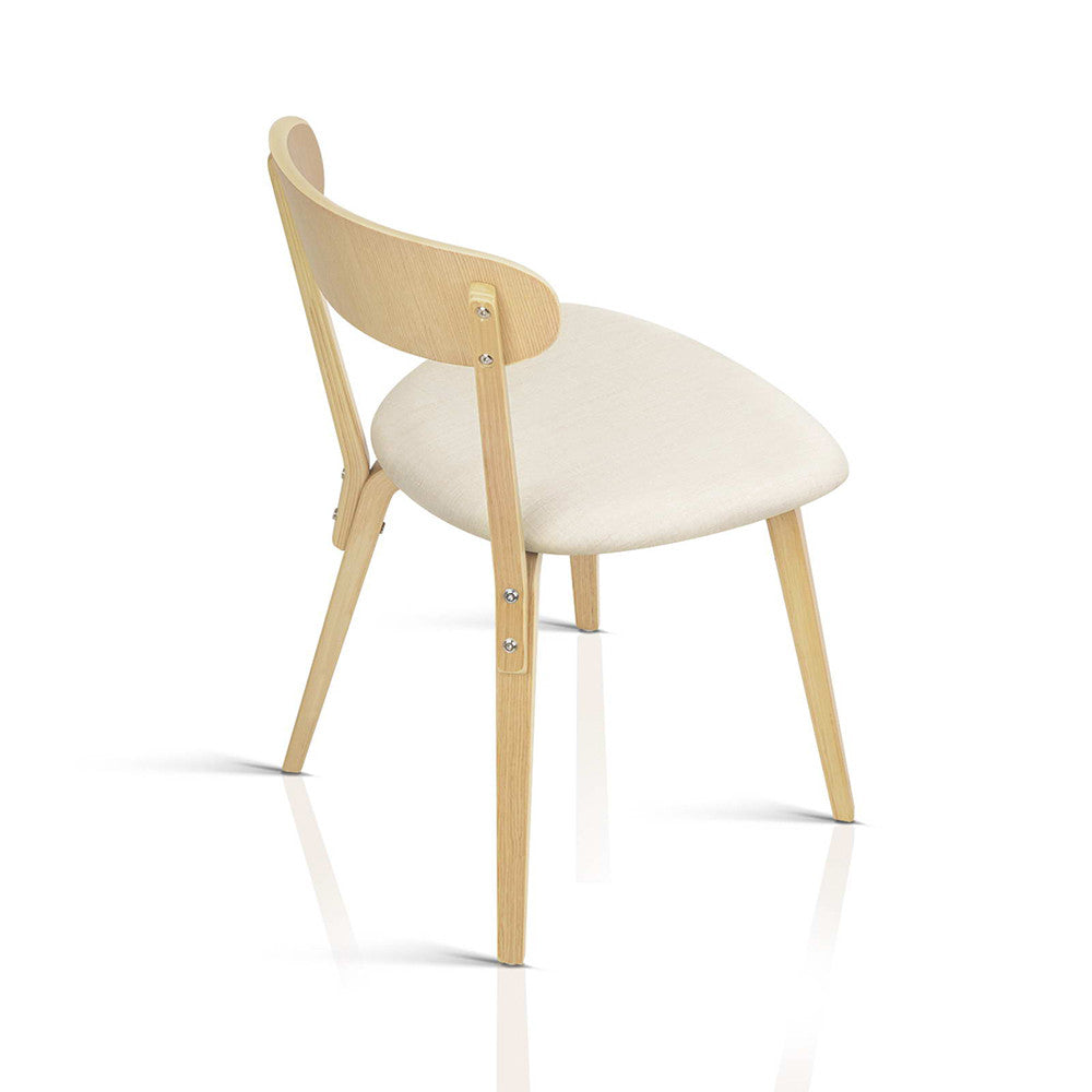 Set of 2 Modern Dining Chairs - Beige