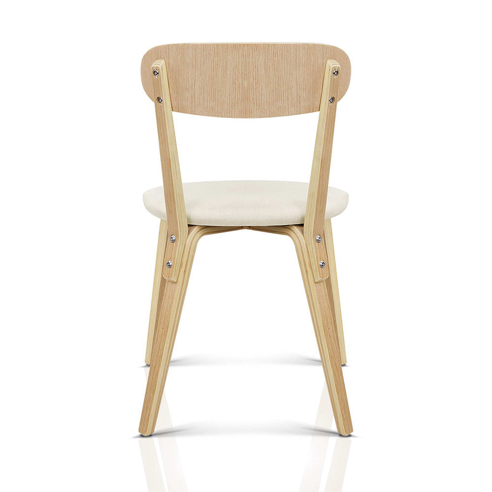 Set of 2 Modern Dining Chairs - Beige