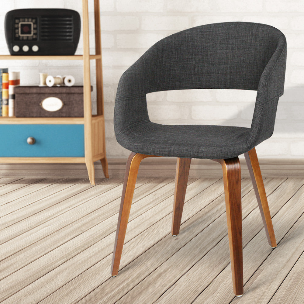 Set of 2 Modern Dining Chairs - Charcoal