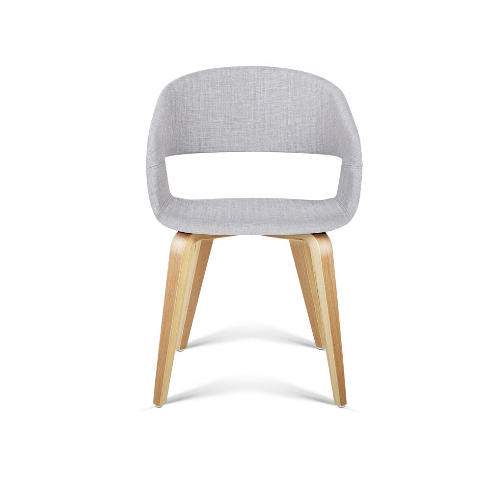 Set of 2 Modern Dining Chairs - Light Grey