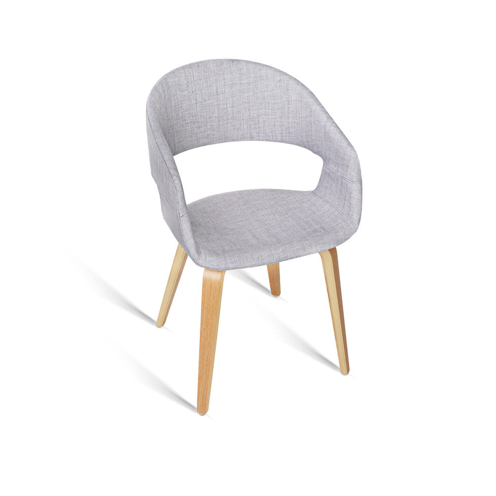 Set of 2 Modern Dining Chairs - Light Grey