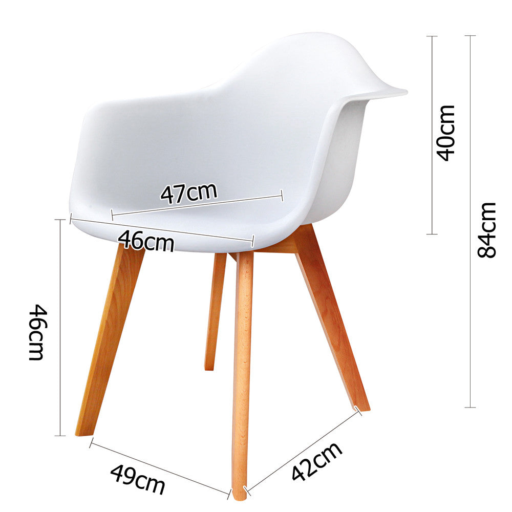 Set of 2 Replica Eames Armchairs White