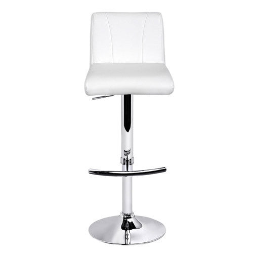 Set of 2 PU Leather Kitchen Bar Stool White