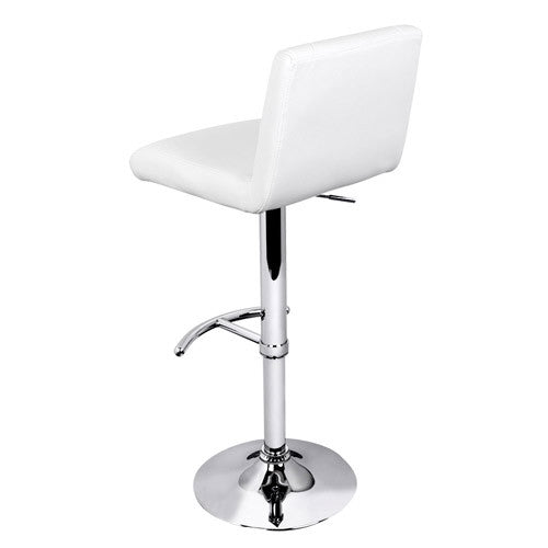 Set of 2 PU Leather Kitchen Bar Stool White