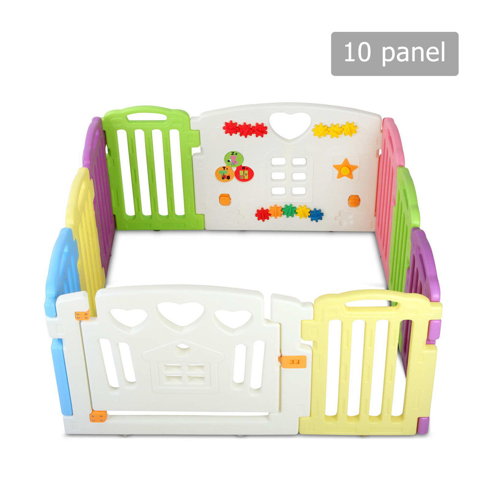 10 Panels Interactive Baby Playpen