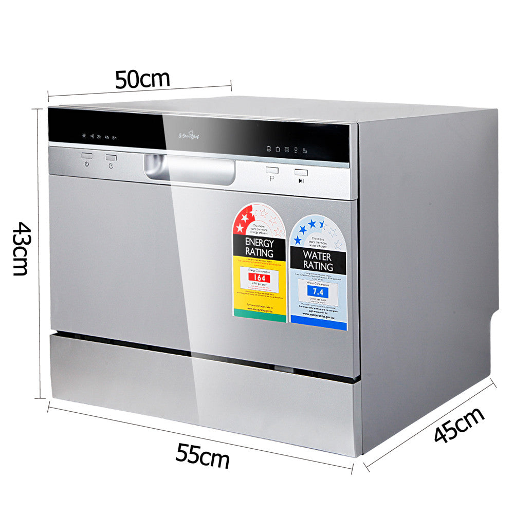 5 Star Chef Electric Benchtop Dishwasher Silver