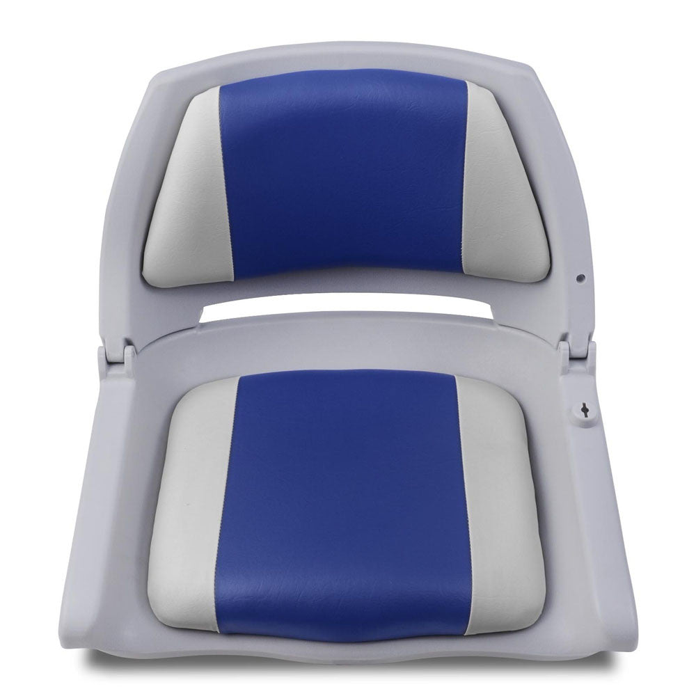 Set of 2 Swivel Folding Marine Boat Seats Grey Blue