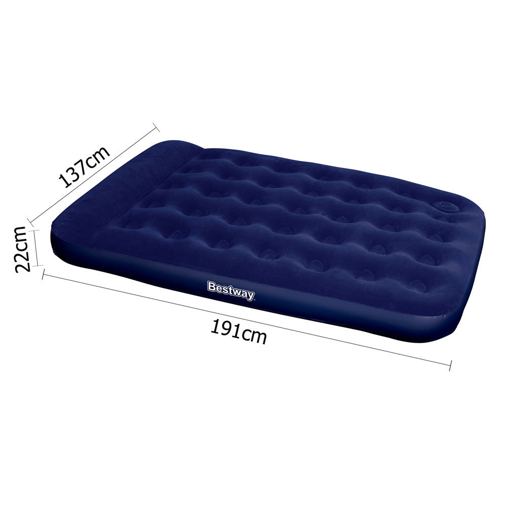 Bestway Double Inflatable Air Mattress Bed w/ Built-in Foot Pump Blue