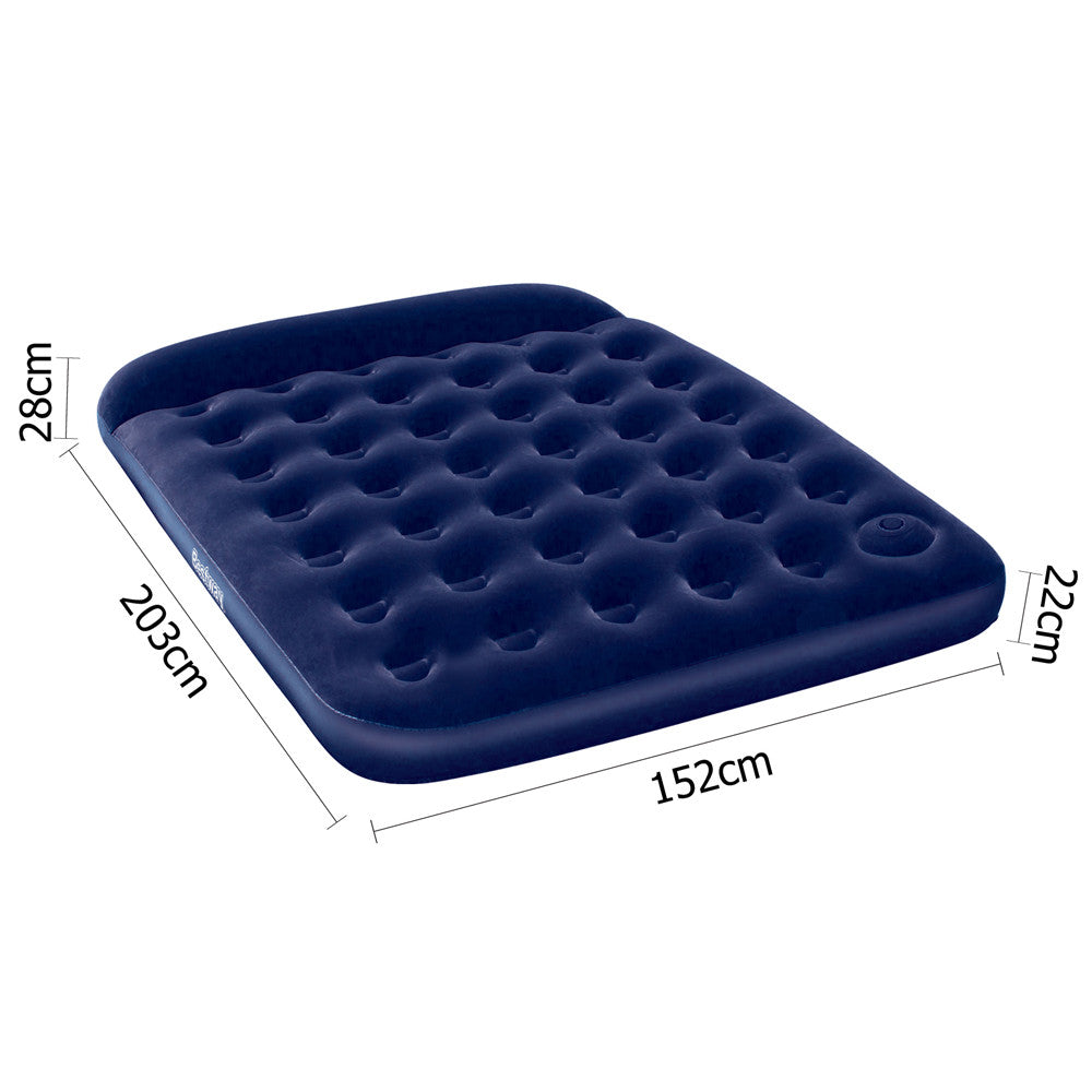 Bestway Queen Inflatable Air Mattress Bed w/ Built-in Foot Pump Blue