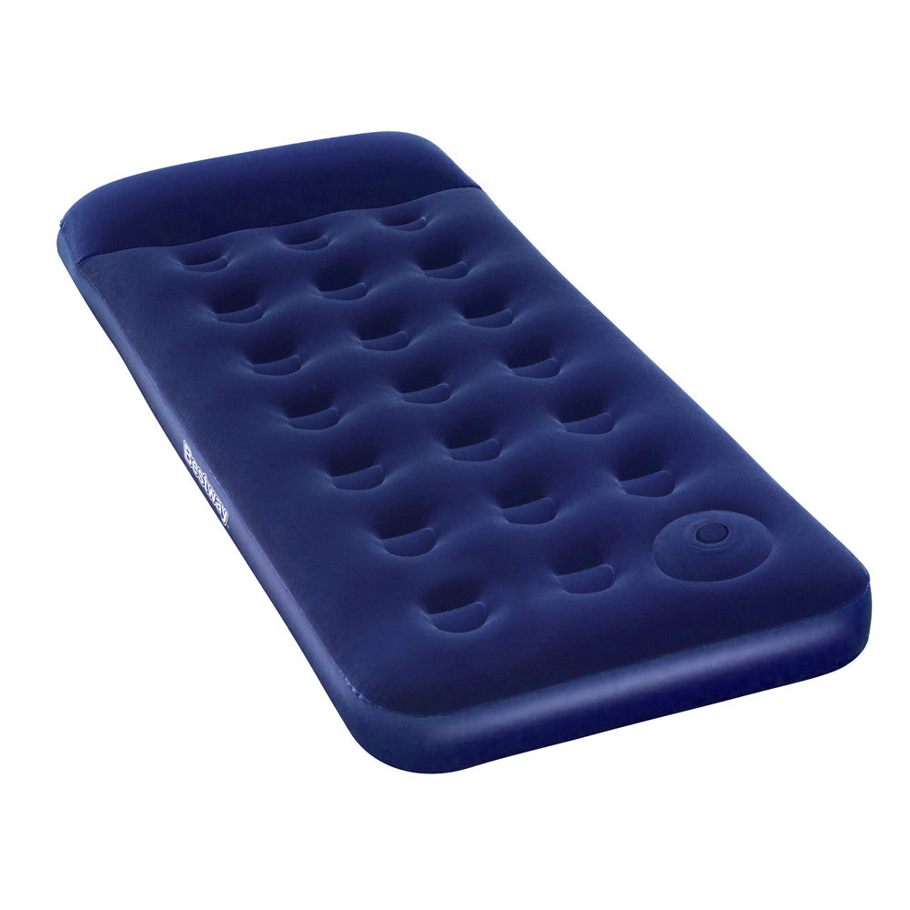 Bestway Single Inflatable Air Mattress Bed w/ Built-in Foot Pump Blue