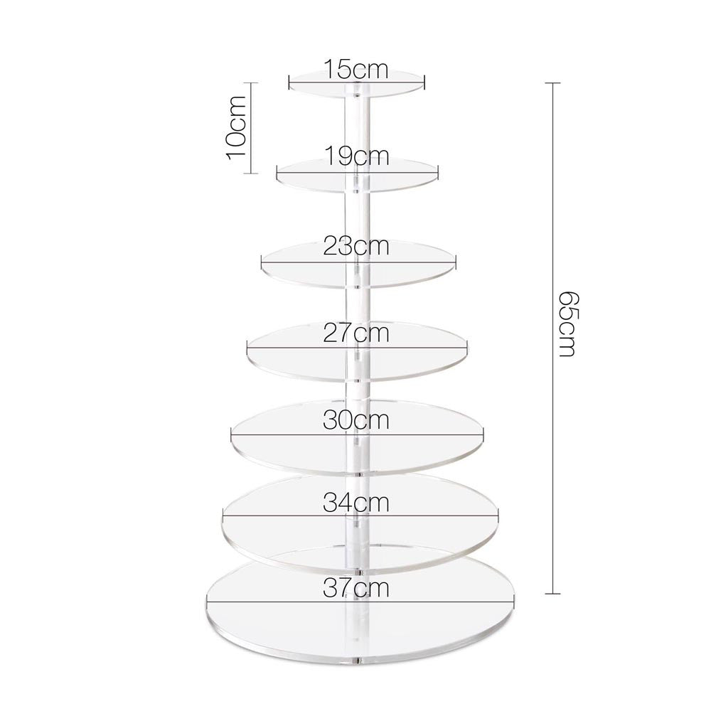 7 Tier Clear Acrylic Cake Stand 65CM