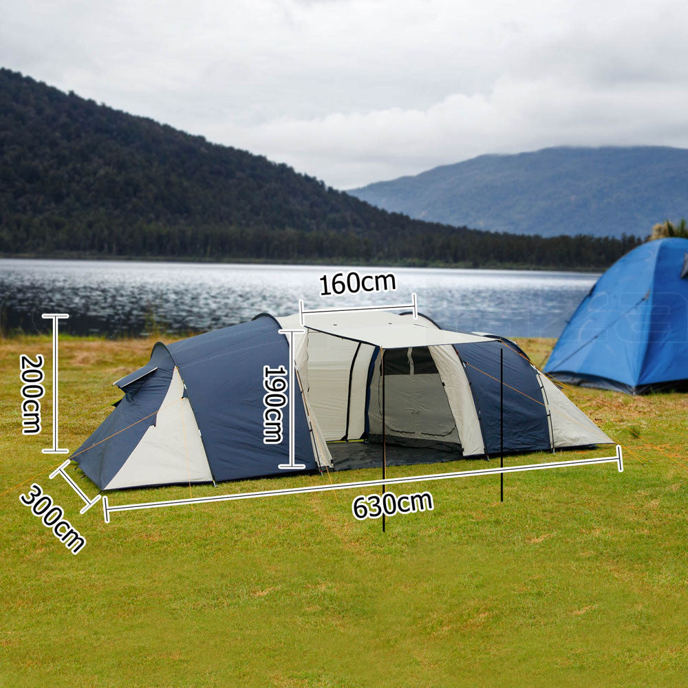 12 Person Family Camping Tent Navy Grey