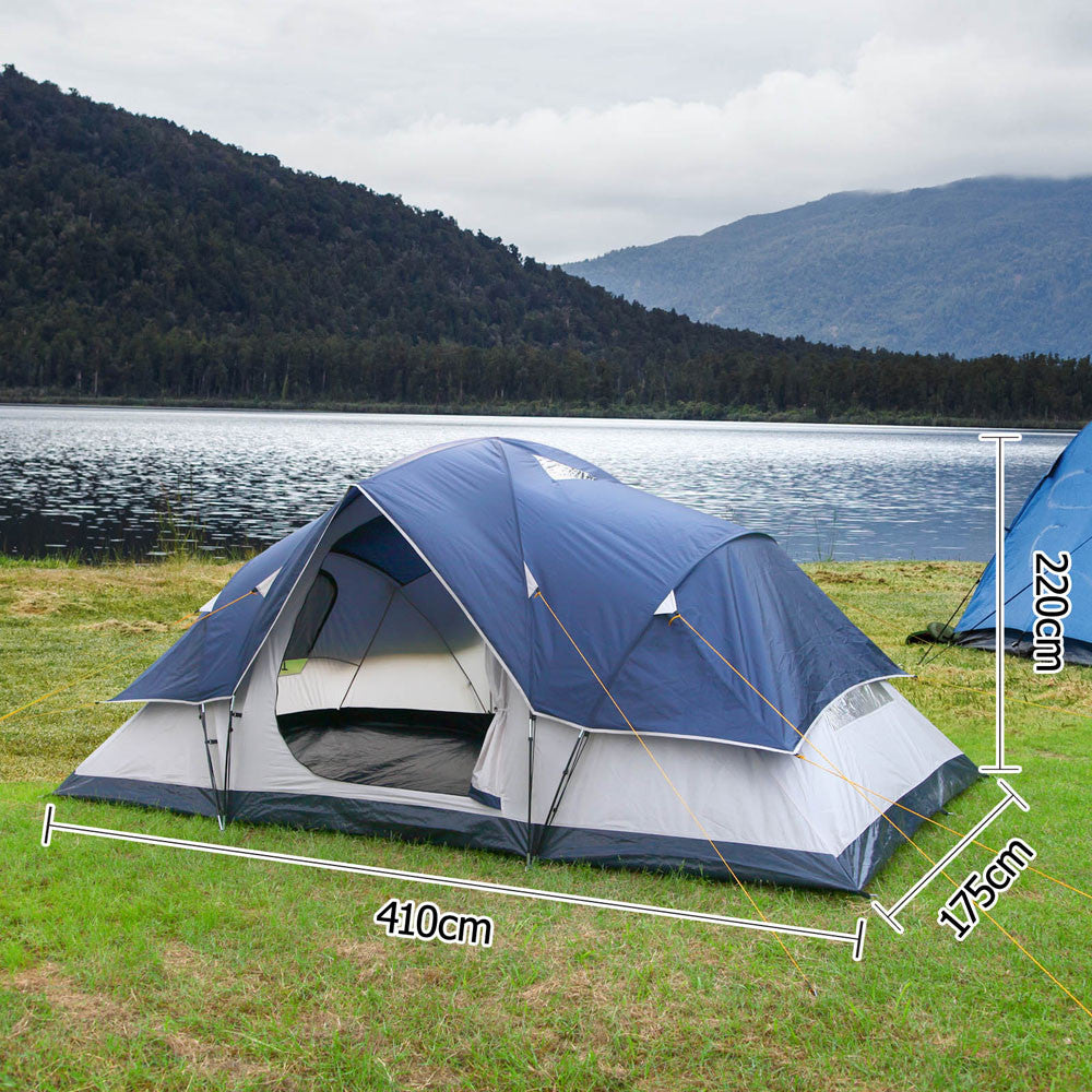 6 Person Family Camping Tent Navy Grey