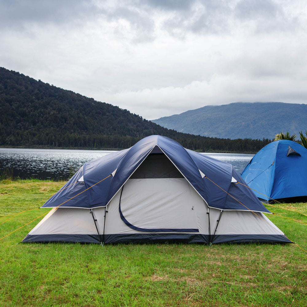 6 Person Family Camping Tent Navy Grey