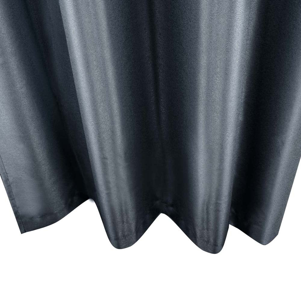 Set of 2 ArtQueen 3 Pass Eyelet Blockout Curtain Grey 140cm - 260GSM