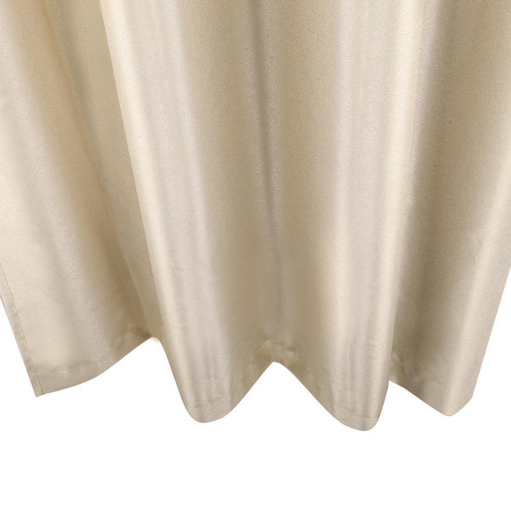 Set of 2 ArtQueen 3 Pass Eyelet Blockout Curtain Latte 140cm - 260GSM