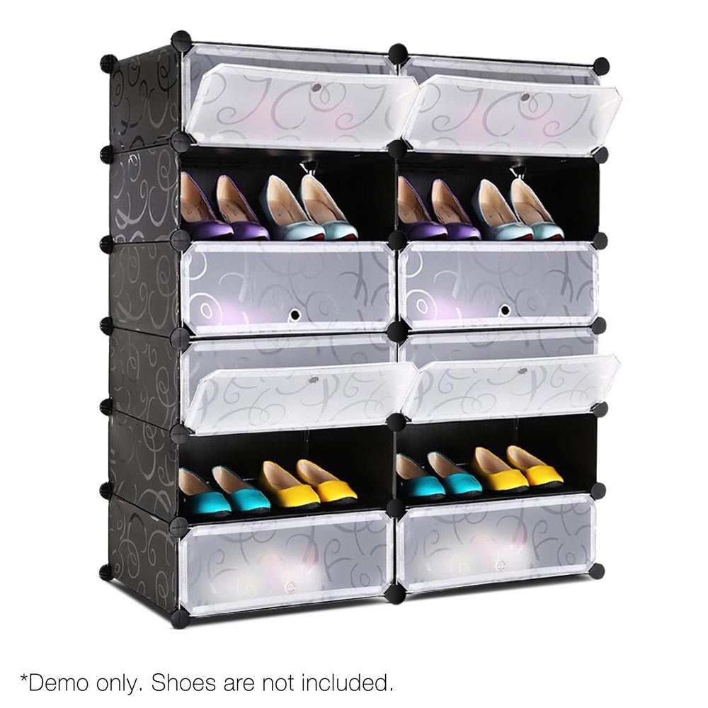 12 Cube Stackable Shoe Storage 