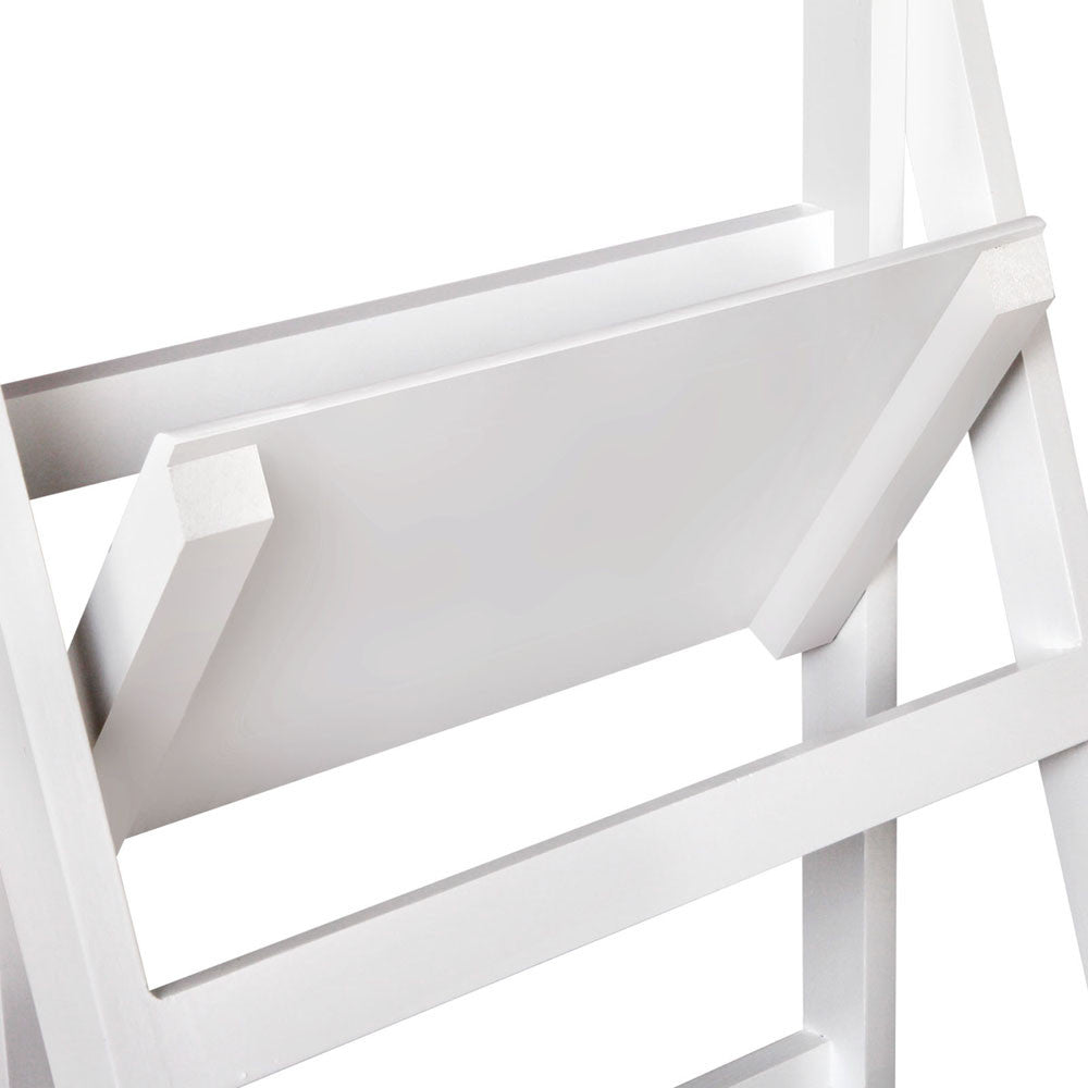 Wooden Ladder Display Storage Shelf White