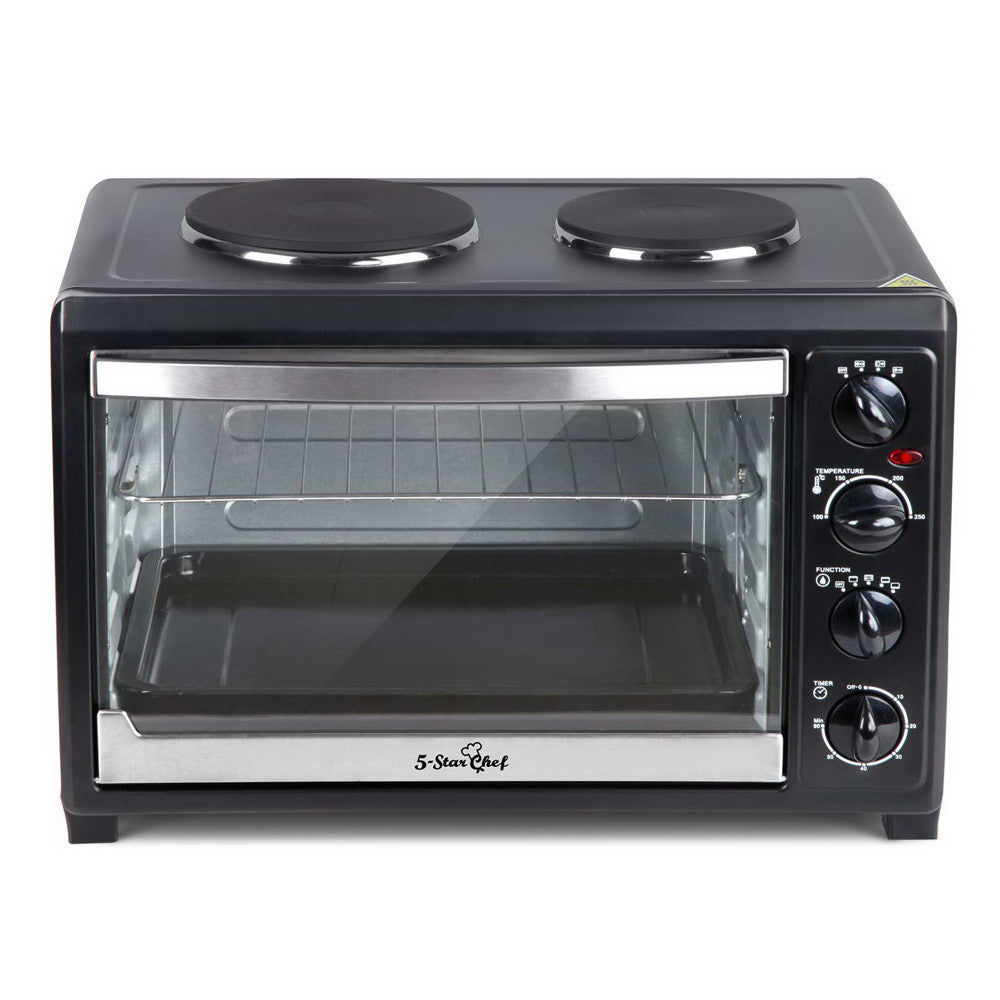 45L Convection Oven with Hotplates - Black