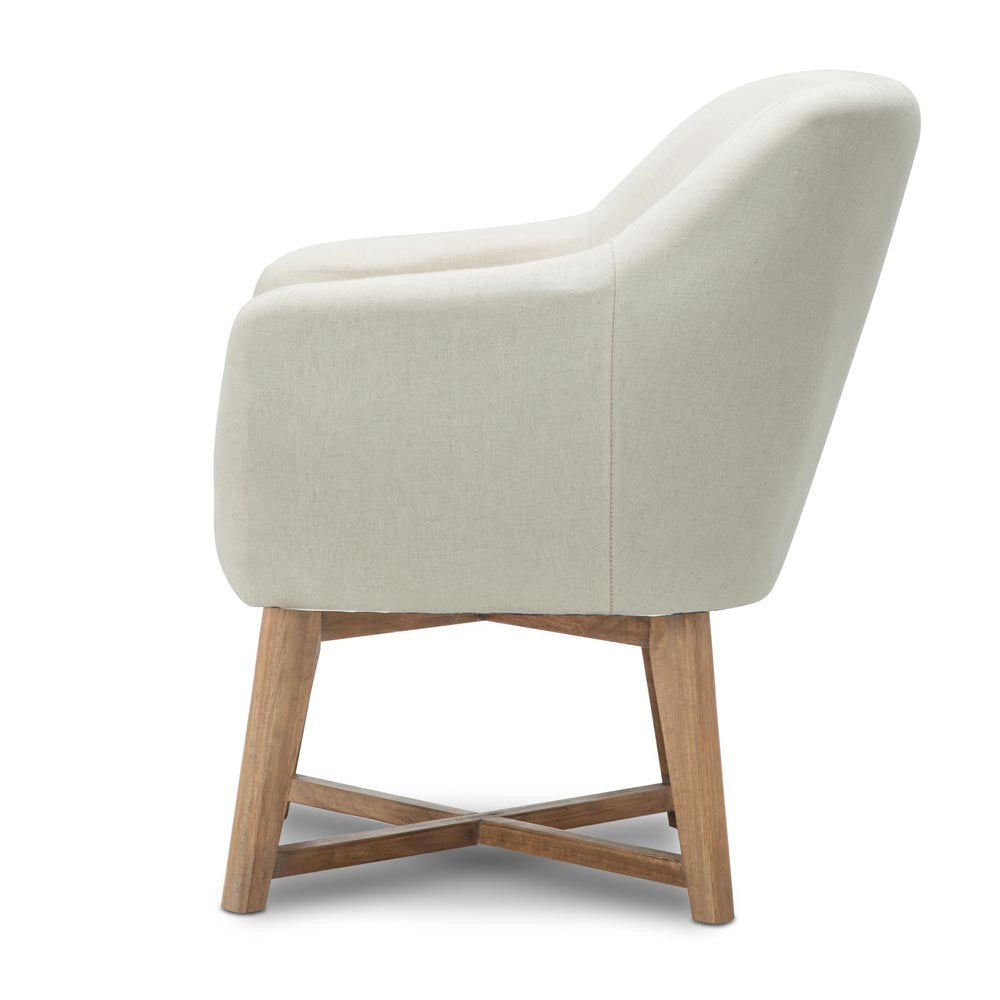 Fabric Tub Lounge Armchair - Beige