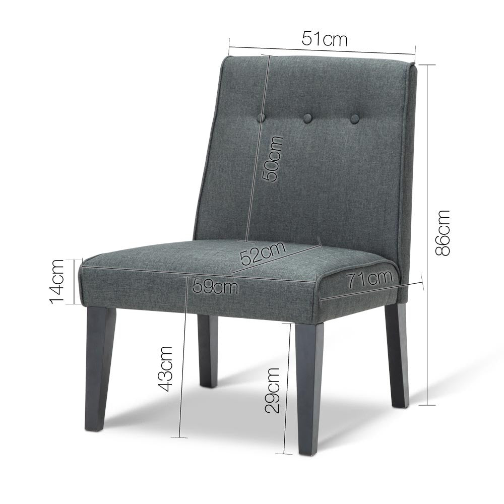 Fabric Dining Lounge Chair - Grey