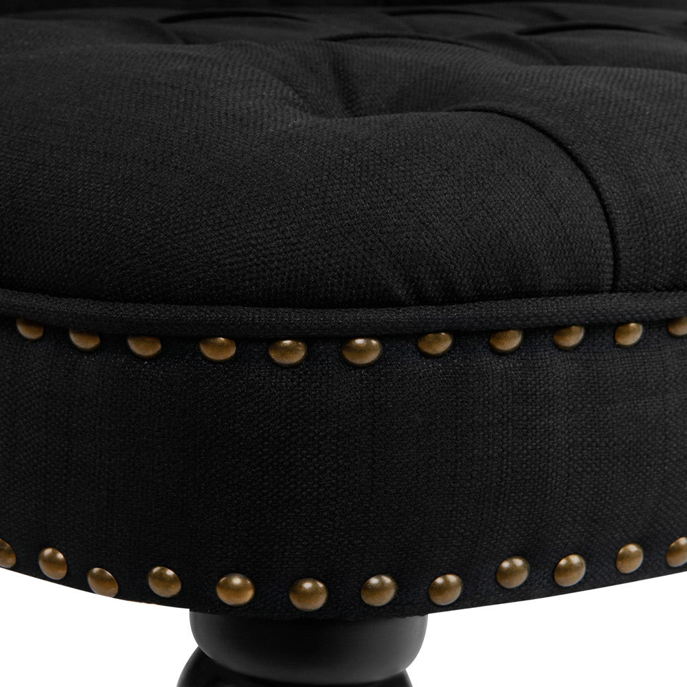 Lorraine Chair French Provincial Linen Fabric Sofa Pitch Black