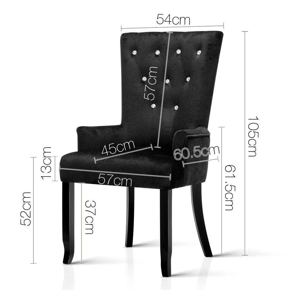 French Provincial Dining Chair - Black