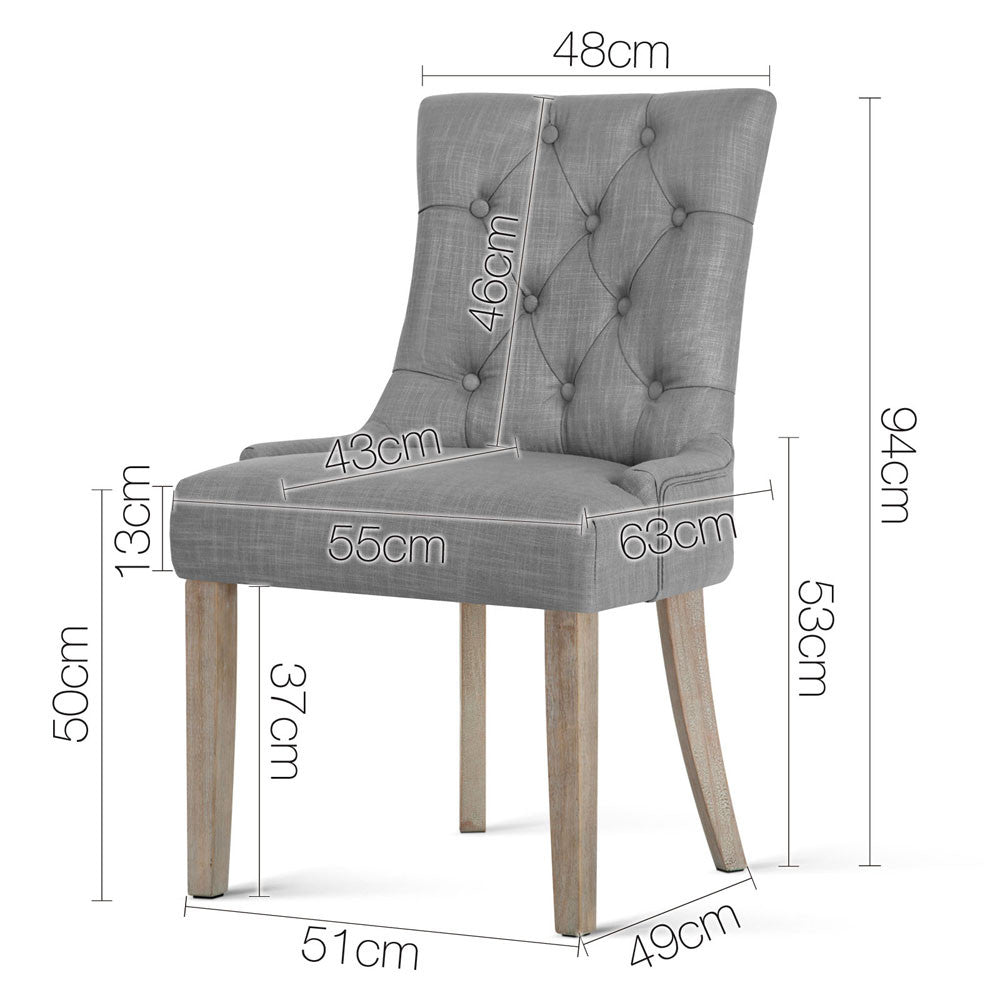 French Provincial Dining Chair - Grey