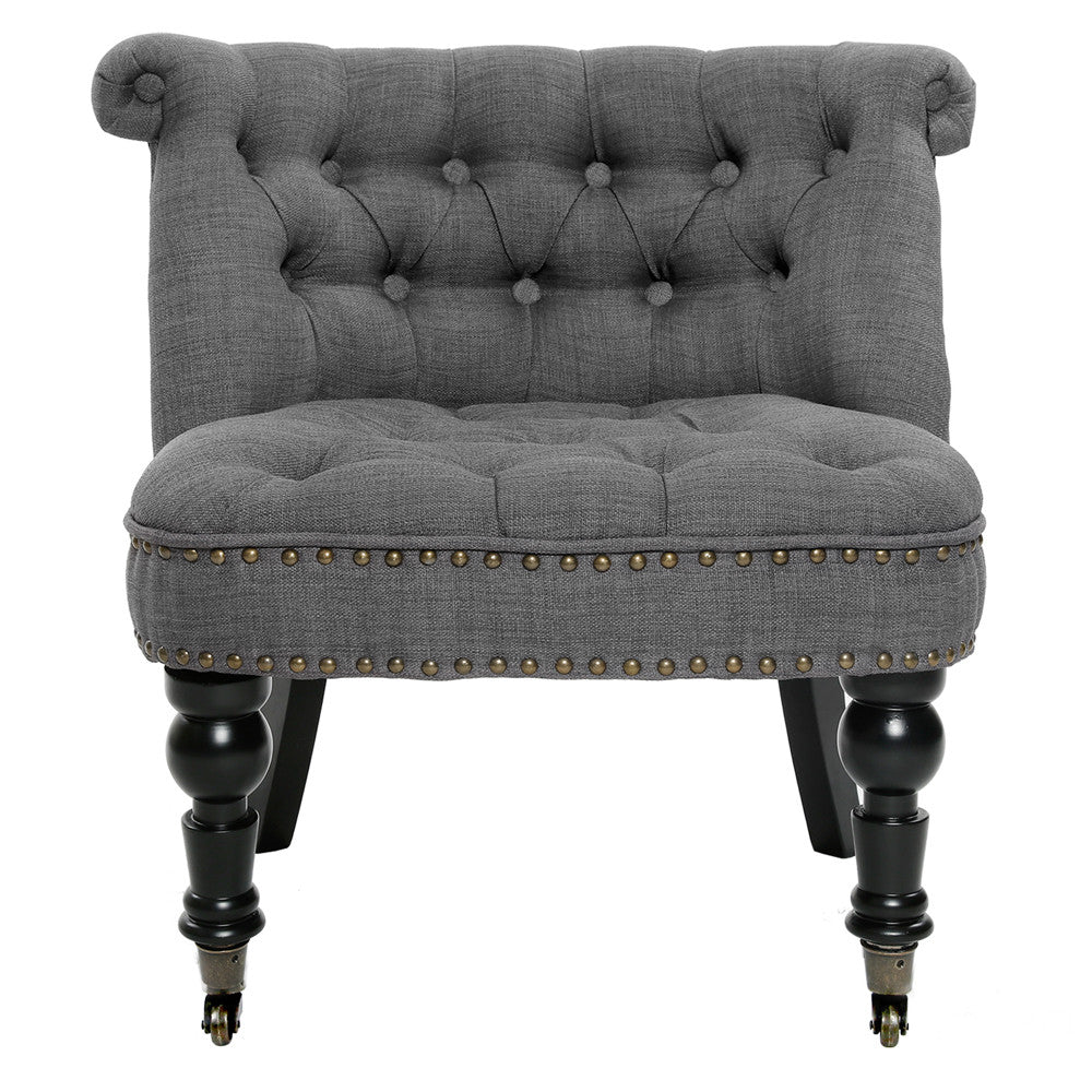 Lorraine Chair French Provincial Linen Fabric Sofa Misty Grey