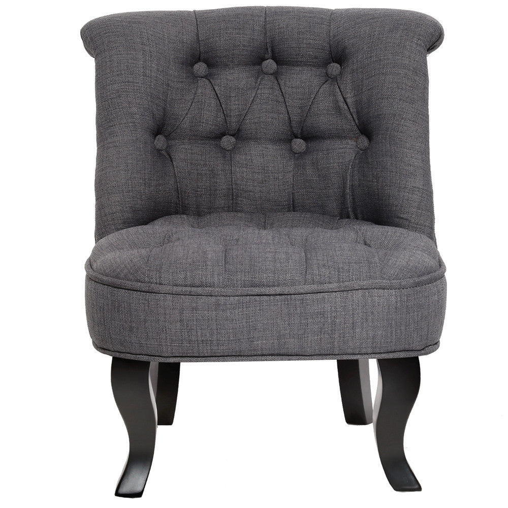 Lorraine Chair French Provincial Kid Fabric Sofa Misty Grey