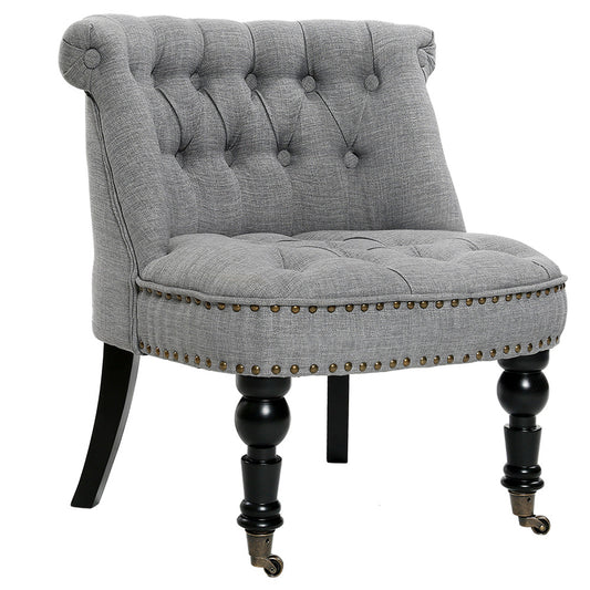 Lorraine Chair French Provincial Linen Fabric Sofa Ash Grey