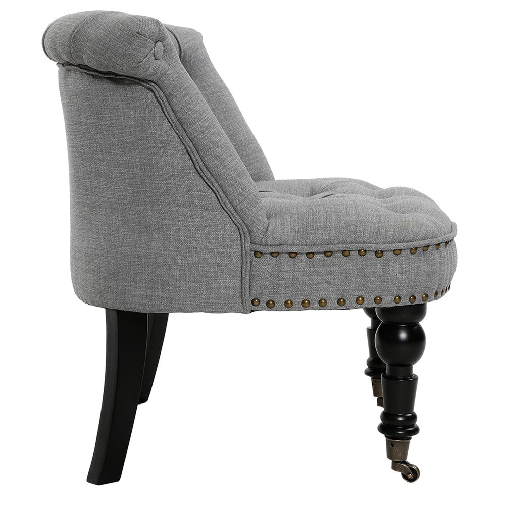 Lorraine Chair French Provincial Linen Fabric Sofa Ash Grey