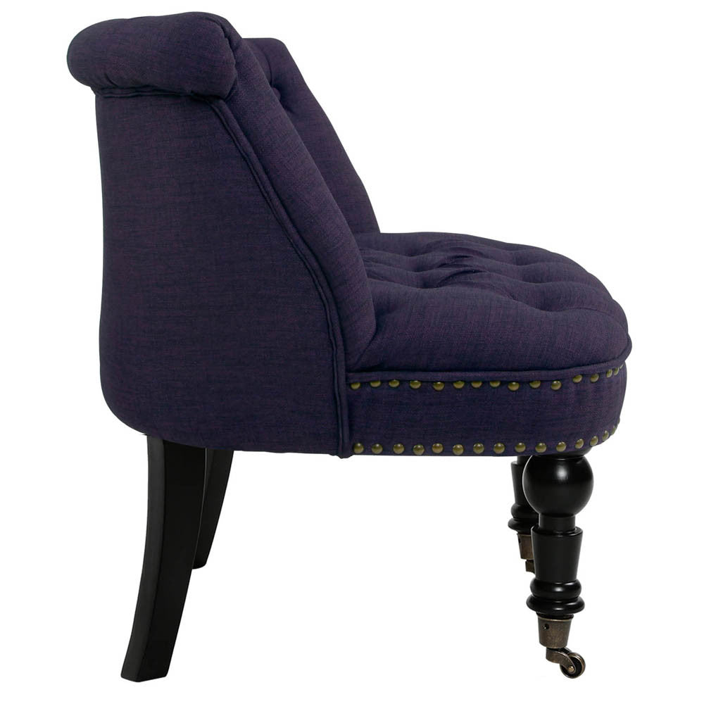 Lorraine Chair French Provincial Linen Fabric Sofa Dark Purple