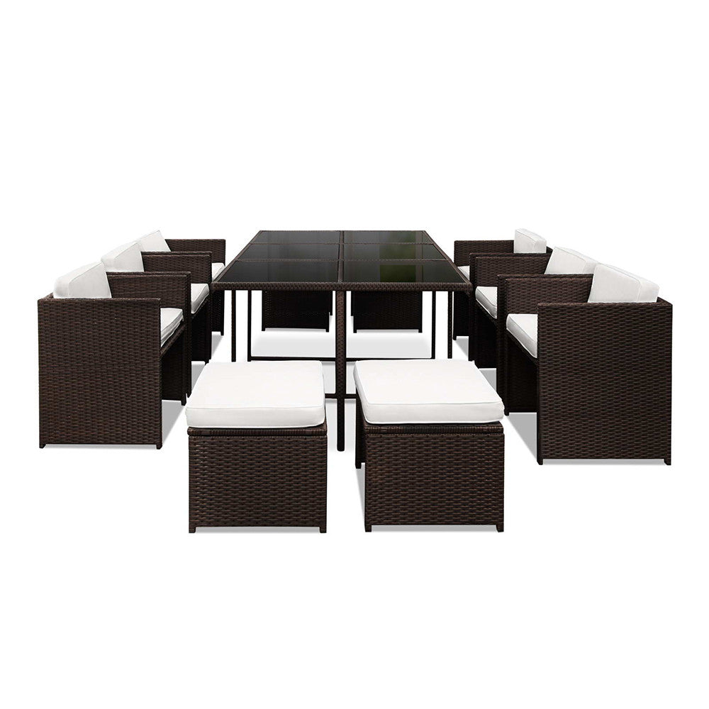 Capetown Dining 10 Seater Set – Brown & White