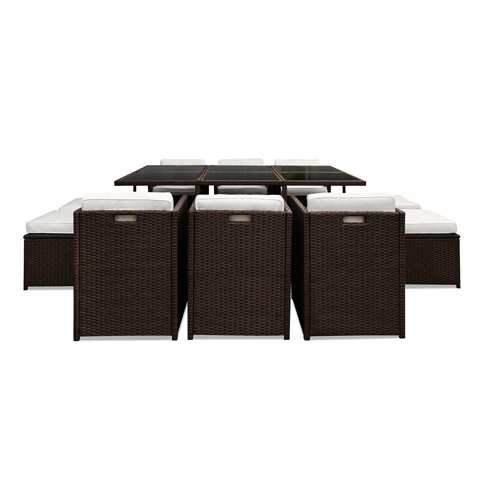 Capetown Dining 10 Seater Set – Brown & White