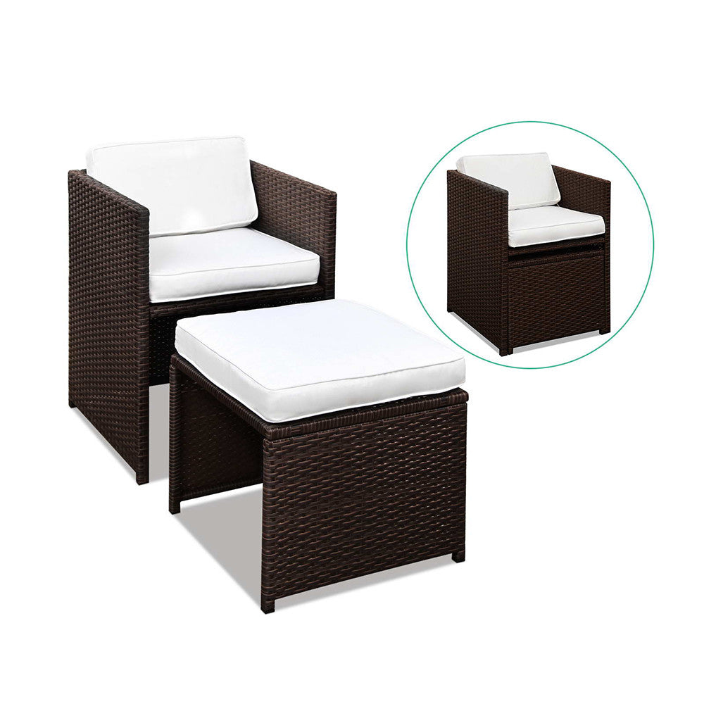 Capetown Dining 10 Seater Set – Brown & White