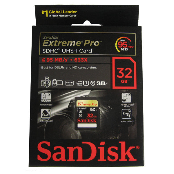 SanDisk Extreme Pro SDHC SDXPA 32GB UHS-I Memory Card 95MB/s